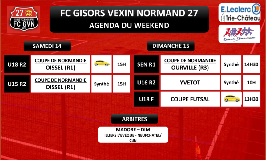 AGENDA DU WEEKEND