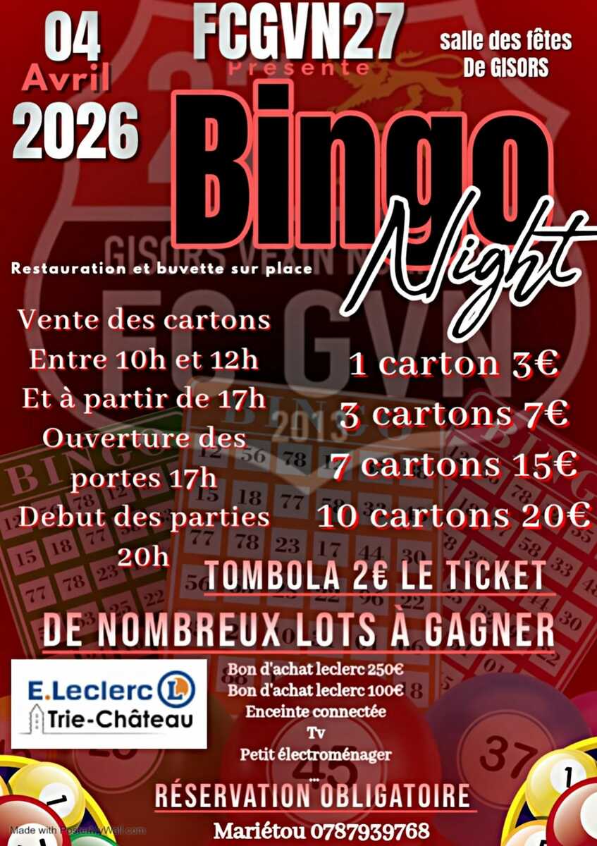 🚩 LE BINGO DU CLUB