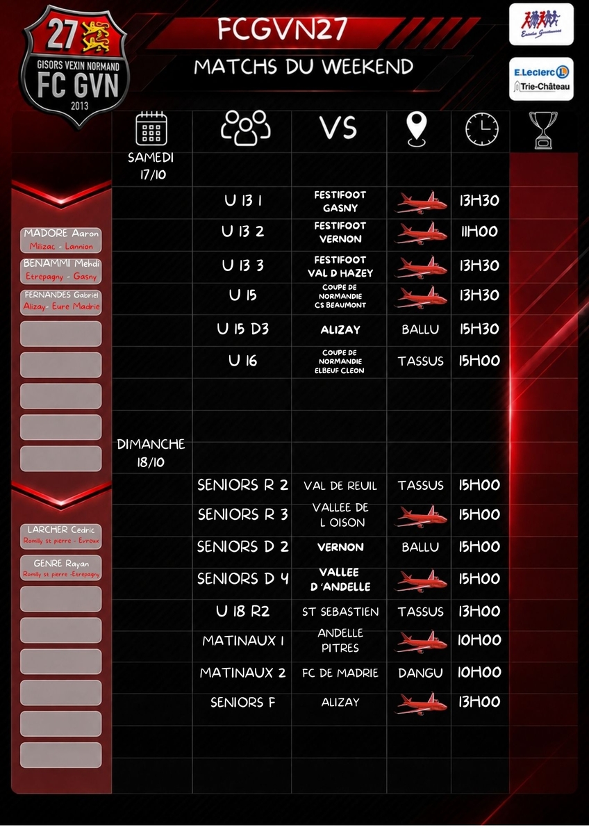 AGENDA DU WEEKEND