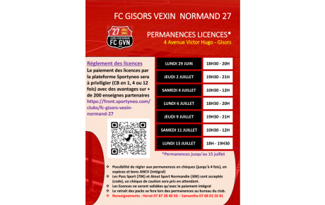 PERMANENCES LICENCES