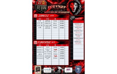 AGENDA DU WEEKEND 🔴⚫